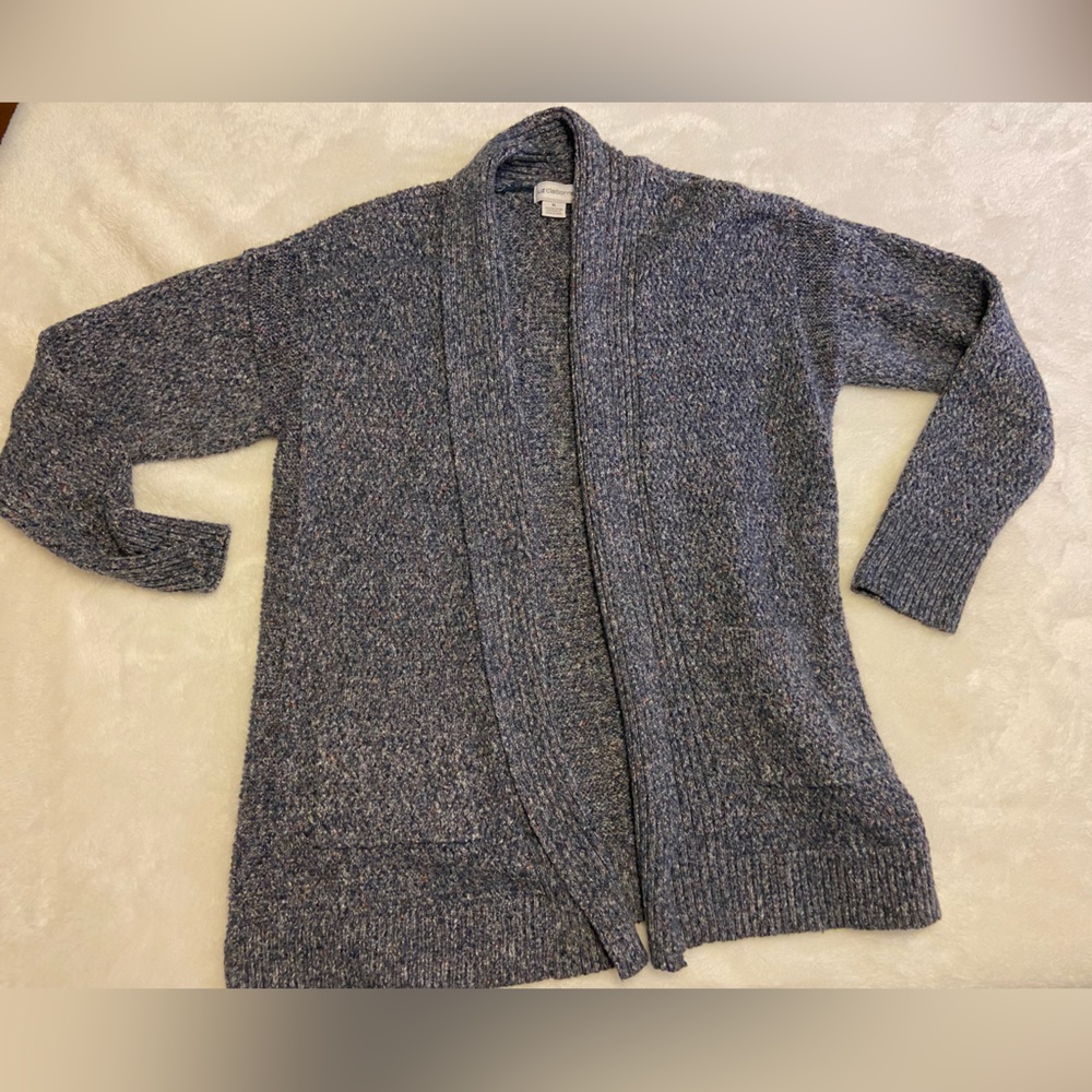 Women’s Liz Claiborne blue marled cardigan size XL